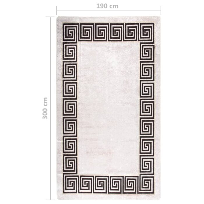Tapis lavable antidérapant 190x300 cm beige clair – Image 6