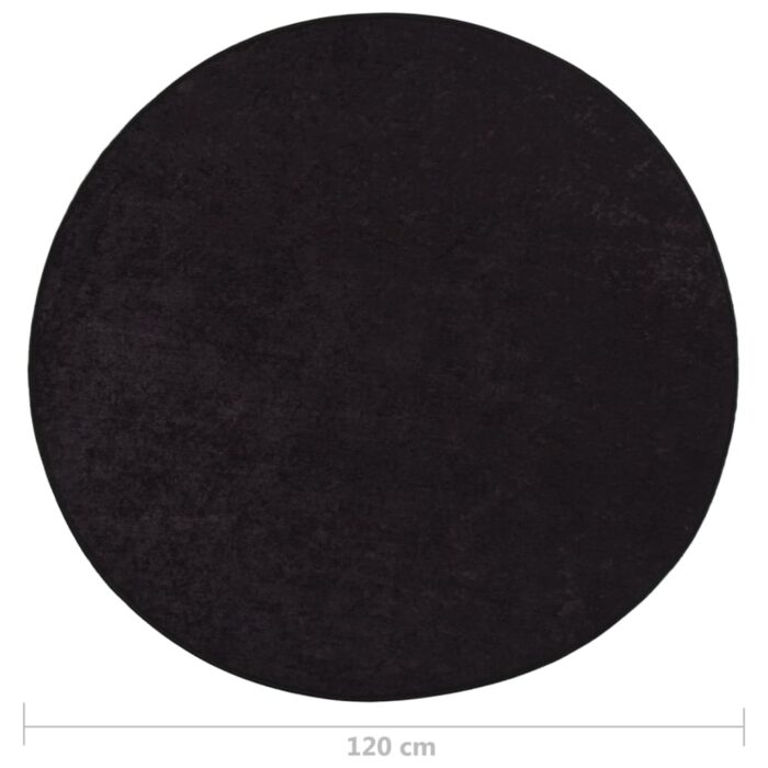 Tapis lavable antidérapant φ120 cm Anthracite – Image 4