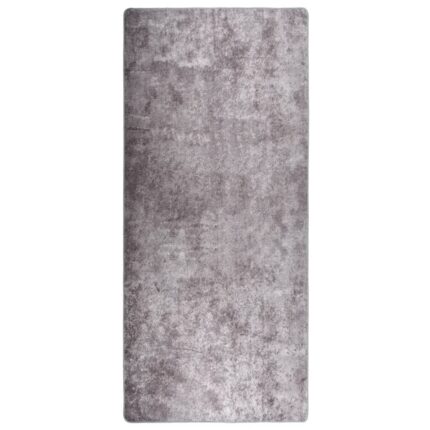 Tapis lavable antidérapant 80x300 cm Gris