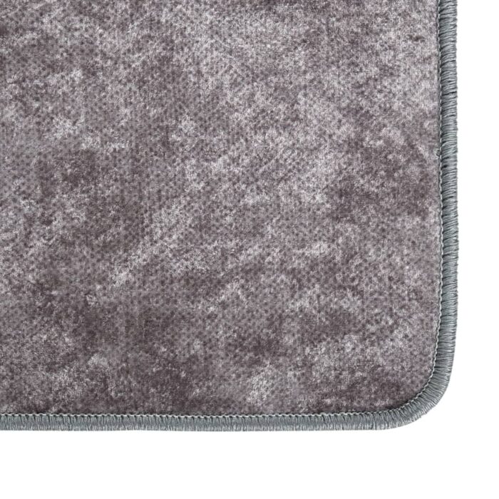 Tapis lavable antidérapant 120x180 cm gris – Image 3