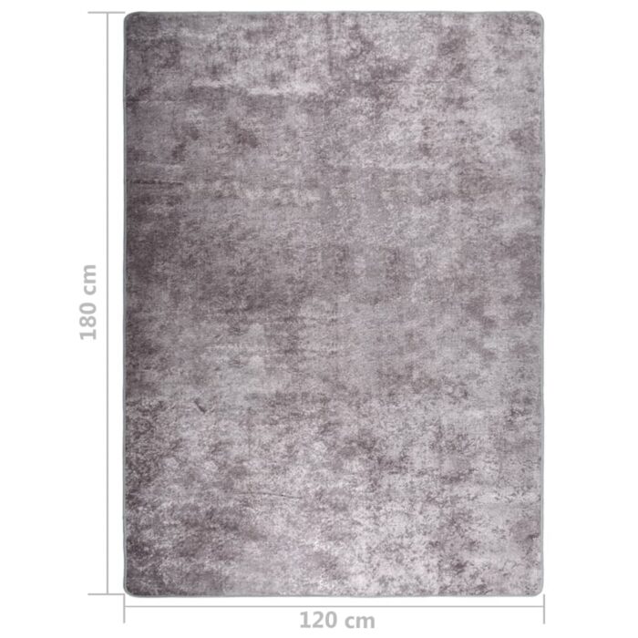 Tapis lavable antidérapant 120x180 cm gris – Image 4