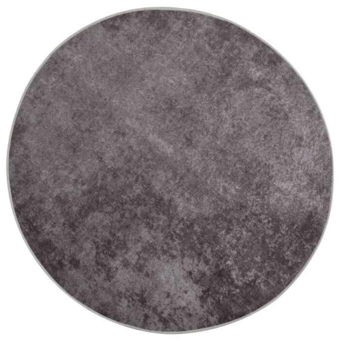 Tapis lavable antidérapant φ120 cm gris – Image 1