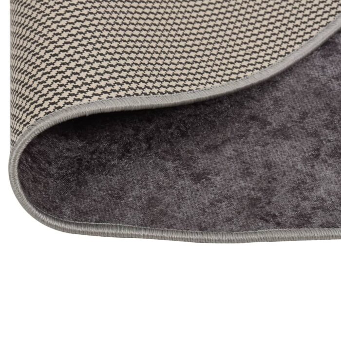 Tapis lavable antidérapant φ120 cm gris – Image 2