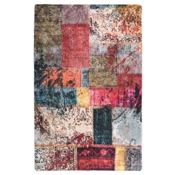 Tapis lavable antidérapant Patchwork 80x150 cm Multicolore – Image 1