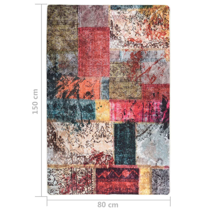 Tapis lavable antidérapant Patchwork 80x150 cm Multicolore – Image 4