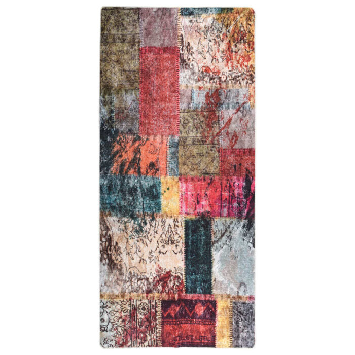 Tapis lavable antidérapant Patchwork 80x300 cm Multicolore – Image 1