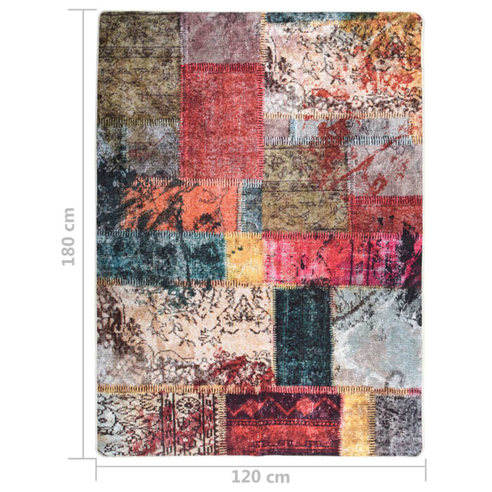 Tapis lavable antidérapant Patchwork 120x180 cm Multicolore – Image 4