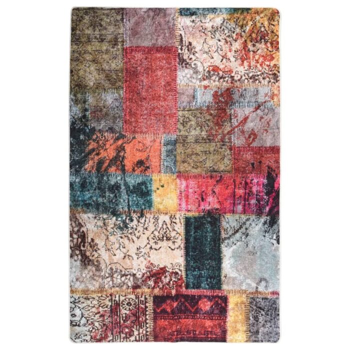 Tapis lavable antidérapant Patchwork 160x230 cm Multicolore – Image 1