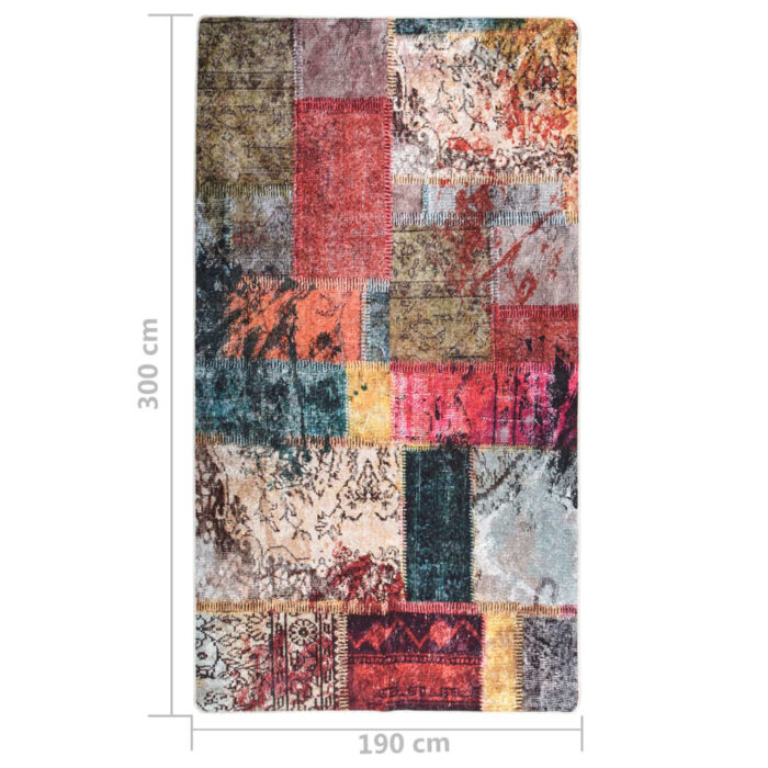Tapis lavable antidérapant Patchwork 190x300 cm Multicolore – Image 4