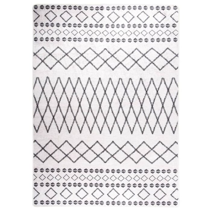 Tapis lavable antidérapant 120x180 cm Noir et blanc – Image 1