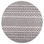 Tapis lavable antidérapant φ120 cm Noir et blanc