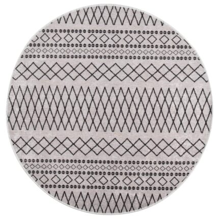 Tapis lavable antidérapant φ120 cm Noir et blanc