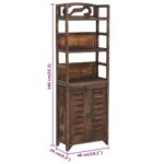 Vitrine Marron foncé 46x24x140 cm Bois massif de Paulownia – Image 6