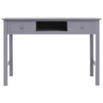 Buffet Gris 108x45x76 cm Bois de Paulownia massif – Image 3