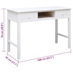 Buffet Blanc 108x45x76 cm Bois de Paulownia massif – Image 8