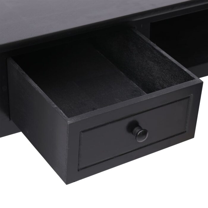Buffet Noir 108x45x76 cm Bois de Paulownia massif – Image 5