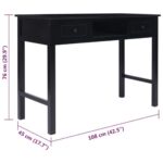 Buffet Noir 108x45x76 cm Bois de Paulownia massif – Image 8