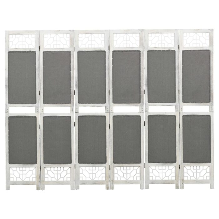 Cloison de séparation 6 panneaux Gris 210x165 cm Tissu – Image 1
