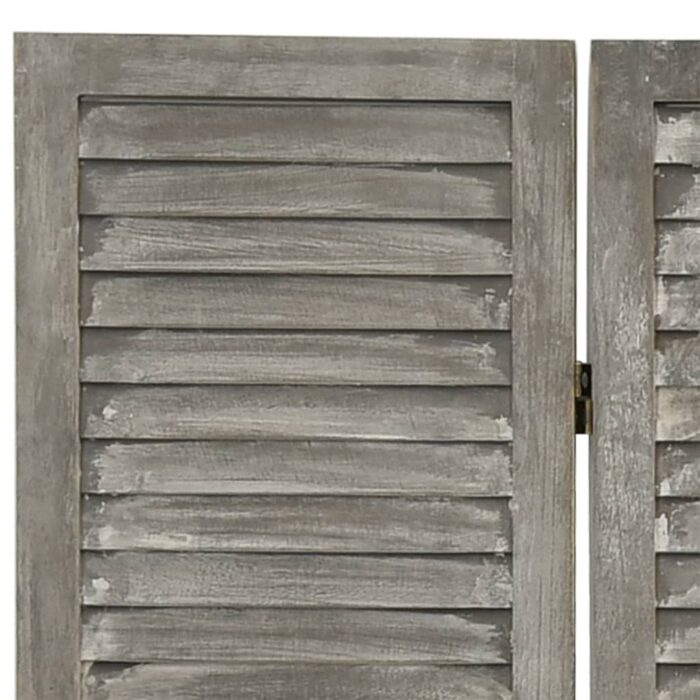 Cloison de séparation 6 panneaux Gris 214x166 cm Bois solide – Image 4