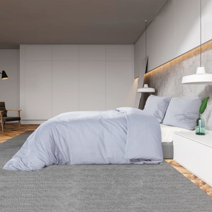 Ensemble de housse de couette Gris 200x200 cm Microfibre légère – Image 3