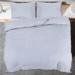 Ensemble de housse de couette Gris 200x200 cm Microfibre légère – Image 4