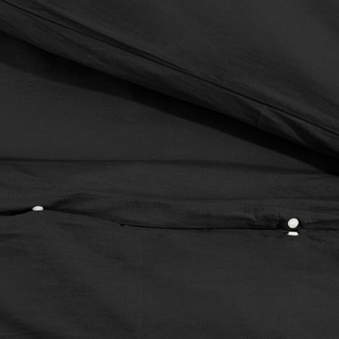 Ensemble de housse de couette Noir 200x200 cm Microfibre légère – Image 6