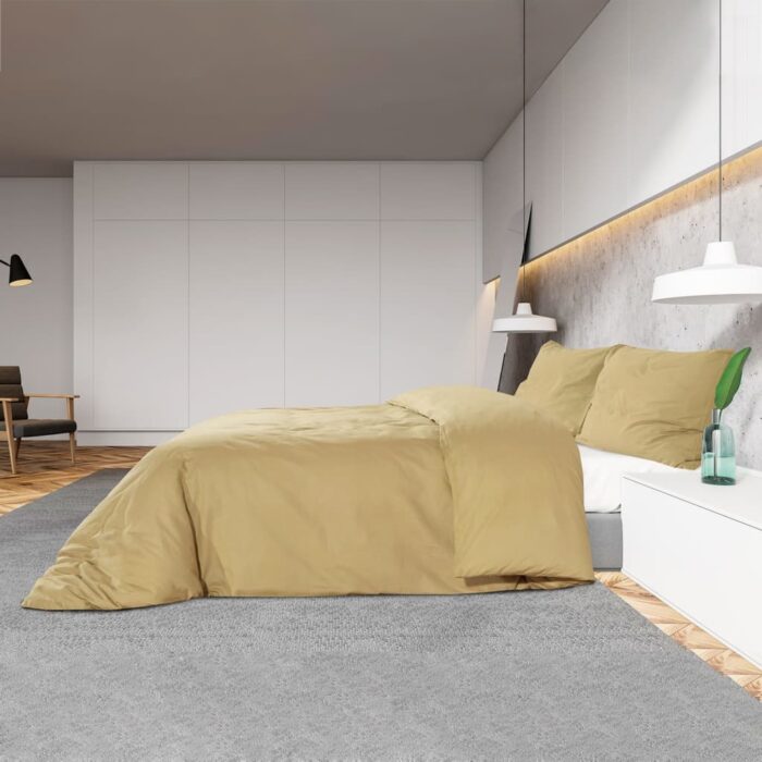 Ensemble de housse de couette Taupe 220x240 cm Microfibre – Image 2