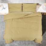 Ensemble de housse de couette Taupe 220x240 cm Microfibre – Image 3