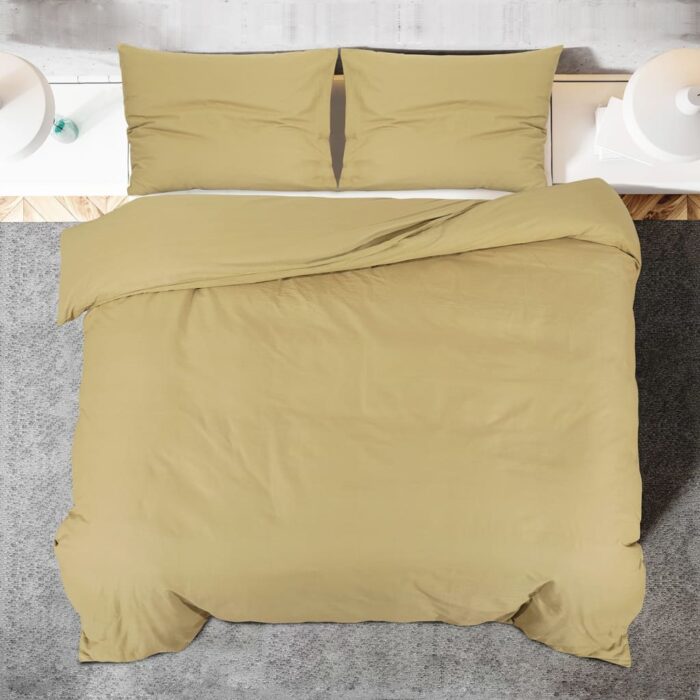 Ensemble de housse de couette Taupe 220x240 cm Microfibre – Image 3