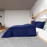 Ensemble de housse de couette Bleu marine 260x240 cm Microfibre – Image 2