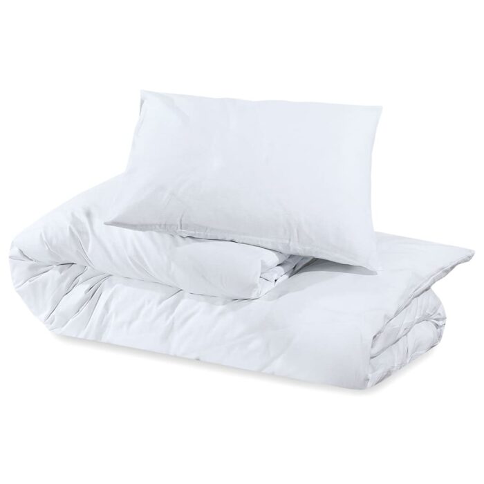 Ensemble de housse de couette Blanc 220x240 cm Microfibre – Image 4