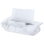 Ensemble de housse de couette Blanc 200x200 cm Microfibre – Image 4