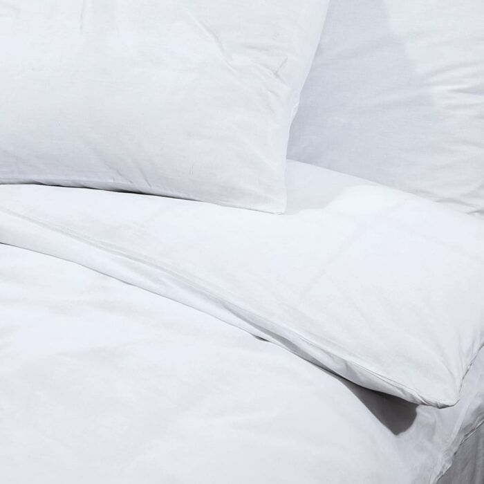 Ensemble de housse de couette Blanc 200x200 cm Microfibre – Image 6