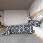 Ensemble de housse de couette Gris 220x240 cm Coton – Image 2