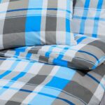 Ensemble de housse de couette Bleu et gris 200x220 cm Coton – Image 5