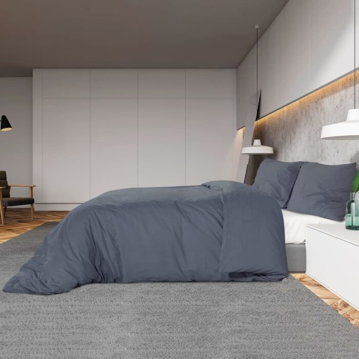 Ensemble de housse de couette Anthracite 260x240 cm Coton – Image 2