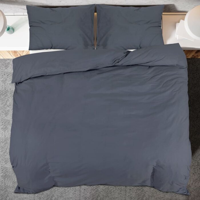 Ensemble de housse de couette Anthracite 260x240 cm Coton – Image 3