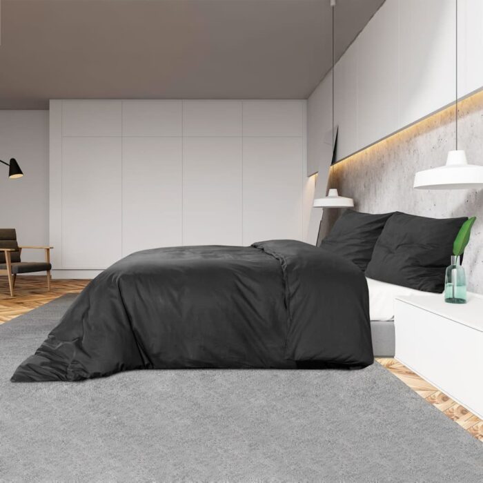 Ensemble de housse de couette Noir 200x220 cm Coton – Image 2