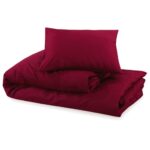 Ensemble de housse de couette Bordeaux 135x200 cm Coton – Image 4