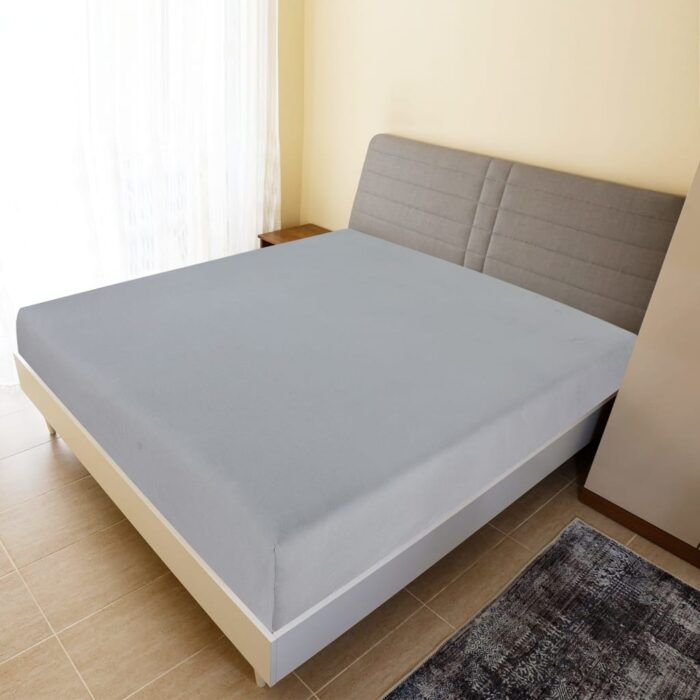 Draps-housses Jersey 2 pcs Gris 140x200 cm Coton – Image 1