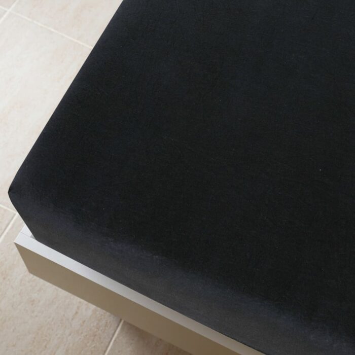 Drap-housse Jersey Noir 180x200 cm Coton – Image 2