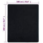 Drap-housse Jersey Noir 180x200 cm Coton – Image 3