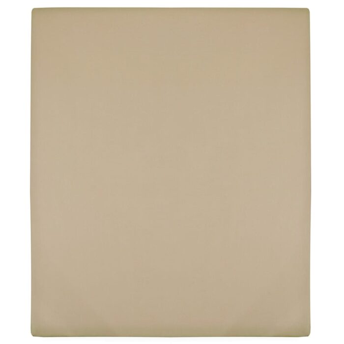 Draps-housses Jersey 2 pcs Taupe 100x200 cm Coton – Image 1