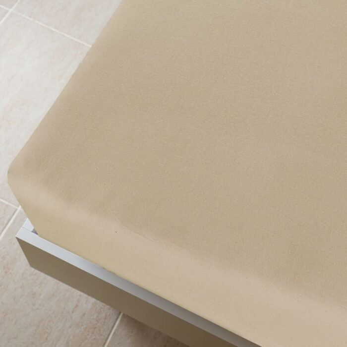 Draps-housses Jersey 2 pcs Taupe 100x200 cm Coton – Image 2