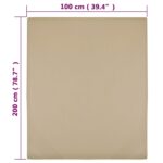 Draps-housses Jersey 2 pcs Taupe 100x200 cm Coton – Image 3
