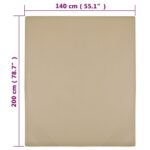 Draps-housses Jersey 2 pcs Taupe 140x200 cm Coton – Image 3