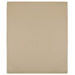 Drap-housse Jersey Taupe 160x200 cm Coton