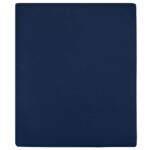 Drap-housse Jersey Bleu marine 100x200 cm Coton