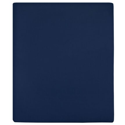 Draps-housses Jersey 2 pcs Bleu marine 140x200 cm Coton