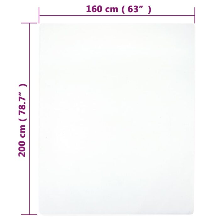 Draps-housses Jersey 2 pcs Blanc 160x200 cm Coton – Image 3